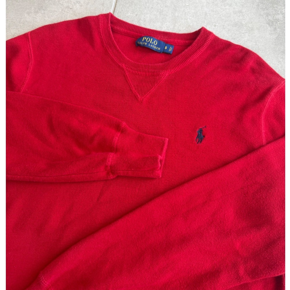Polo Ralph Lauren Red Crewneck Sweater Mens Small Pony Logo Business Casual